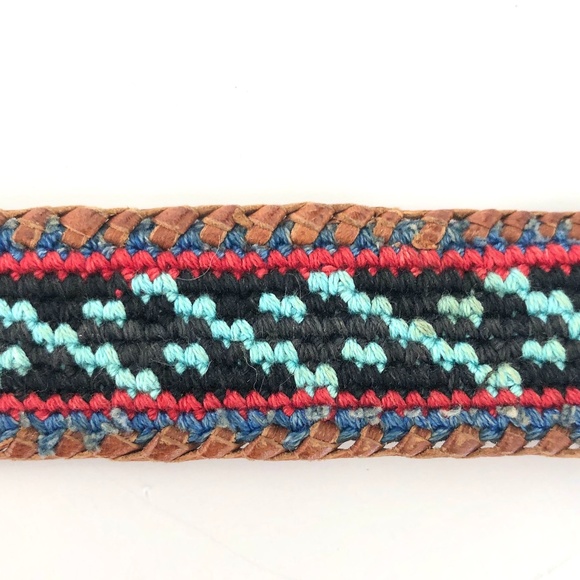 Vintage Hand Made Leather and Embroidered Belt main image 4